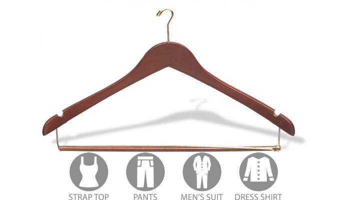 Amherst 18 Curved Walnut Coat Hanger - Curved Wood Hangers - Hangers -  Wood Coat Hangers