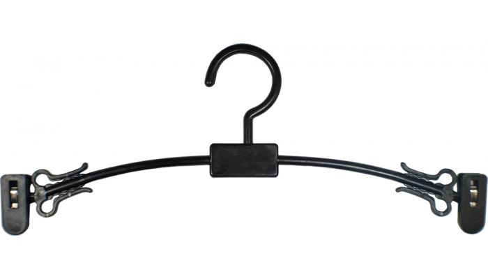 Black Plastic Bra Hanger W/ Clips & Notches