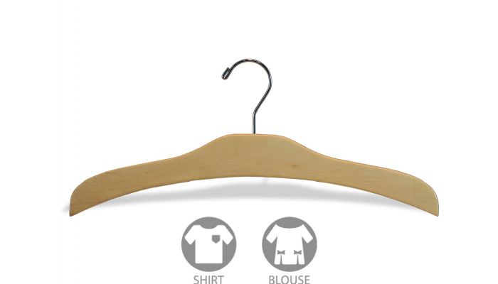 White Wooden Top Hangers – 17″ (100pcs)