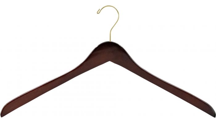 Walnut Contour Top Hanger W/ Brass Hook (19 X 1/2)