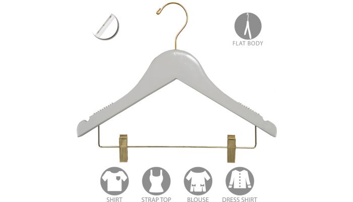 Kid's White Wood Shirt Hangers