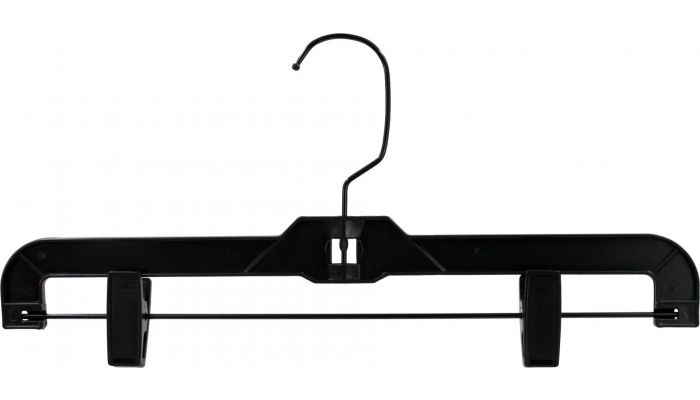 Pant & Skirt Hanger with Grip Coated Extra Large Clips, K-40DG, Black –