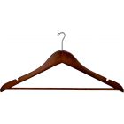 Cherry Wood Anti-Theft Suit Hanger W/ Suit Bar & Notches (17" X 1/2")