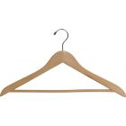 Natural Wood Suit Hanger W/ Suit Bar (17" X 3/4")