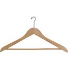 Natural Wood Anti-Theft Suit Hanger W/ Suit Bar (17" X 3/4")