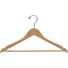 Natural Wood Suit Hanger W/ Suit Bar & Notches (17" X 7/16")