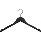 Black Wood Top Hanger W/ Countersunk Hook & Rubber Strips (17" X 7/16")