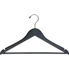 Black Wood Suit Hanger W/ Suit Bar & Notches (17" X 7/16")