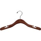 Walnut Wood Top Hanger W/ Countersunk Hook & Notches (17" X 7/16")