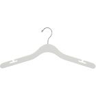 Oversized White Wood Top Hanger W/ Countersunk Hook & Notches (20" X 7/16")