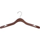 Oversized Walnut Wood Top Hanger W/ Countersunk Hook & Notches (20" X 7/16")