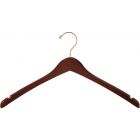 Walnut Wood Top Hanger W/ Notches (17" X 1/2")