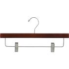 Walnut Wood Bottom Hanger W/ Clips (14" X 5/8")