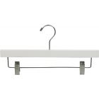 White Wood Bottom Hanger W/ Clips (14" X 5/8")