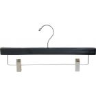 Black Wood Bottom Hanger W/ Clips (14" X 5/8")