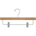 Natural Wood Bottom Hanger W/ Clips (14" X 5/8")