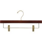 Walnut Wood Bottom Hanger W/ Clips (14" X 5/8")