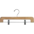 Natural Wood Bottom Hanger W/ Clips (14" X 1/2")