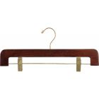 Walnut Wood Bottom Hanger W/ Clips (14" X 1/2")