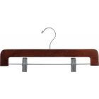 Walnut Wood Bottom Hanger W/ Clips (14" X 1/2")