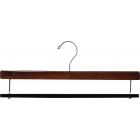 Walnut Wood Bottom Hanger W/ Flocked Bar (16" X 3/8")