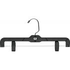 Black Plastic Bottom Hanger W/ Clips (14" X 7/16")