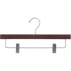 Rubber Coated Walnut Wood Bottom Hanger W/ Clips (14" X 3/8")