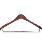 Walnut Wood Anti-Theft Suit Hanger W/ Locking Bar (17" X 1/2")