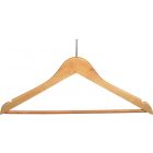 Natural Wood Anti-Theft Suit Hanger W/ Suit Bar & Notches (17" X 7/16")