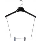 Black Plastic Display Hanger W/ 12" Clips (17" X 1 1/2")
