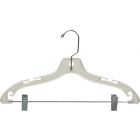 Clear Plastic Combo Hanger W/ Clips & Notches (17" X 7/16")