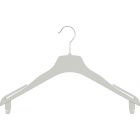 Petite White Flocked Plastic Top Hanger W/ Notches (16" X 3/4")