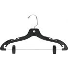 Black Plastic Combo Hanger W/ Clips & Notches (17" X 7/16")