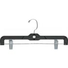 Black Plastic Bottom Hanger W/ Clips (14" X 7/16")