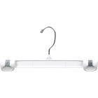 White Plastic Bottom Hanger W/Clips (10" X 1/4")