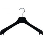 Petite Black Flocked Plastic Top Hanger (16" X 2")