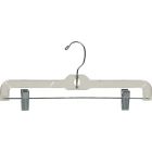 Kids Clear Plastic Bottom Hanger W/ Clips (12" X 7/16")