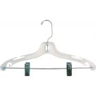 Kids Clear Plastic Combo Hanger W/ Clips & Notches (12" X 7/16")