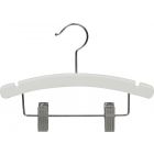 Kids White Wood Combo Hanger W/ Clips & Notches (10" X 3/8")