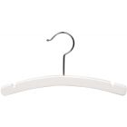 Kids White Wood Top Hanger W/ Notches (12" X 3/8")