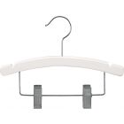 Kids White Wood Combo Hanger W/ Clips & Notches (12" X 3/8")