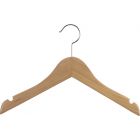 Kids Natural Wood Top Hanger W/ Notches (11" X 7/16")
