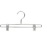 Kids Chrome Metal Bottom Hanger W/ Clips (12" X 3/16")