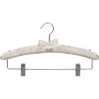 Ivory Padded Combo Hanger W/ Clips (16" X 1")