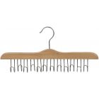 Natural Wood 12 Holder Belt Hanger (17" X 3/4")