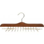 Walnut Wood 24 Clip Tie Hanger (17" X 3/4")