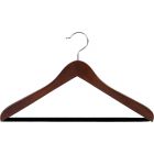 Walnut Wood Suit Hanger W/ Flocked Bar (17" X 5/8")