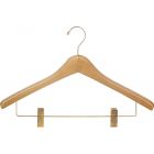 Natural Alder Combo Hanger W/ Clips (17" X 1")