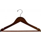 Petite Walnut Wood Suit Hanger W/ Suit Bar & Notches (15" X 7/16")