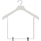 Oversized White Wood Display Hanger W/ 10" Clips (18" X 2")